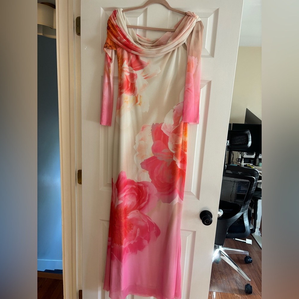 AFRM Pink and Red Floral Dress